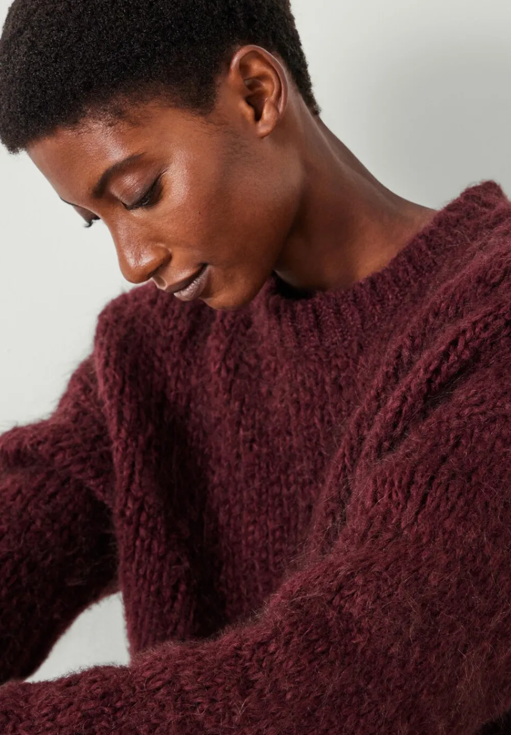 hush Jumpers & Cardigans|Tammy Textured Crew Jumper Wine Red