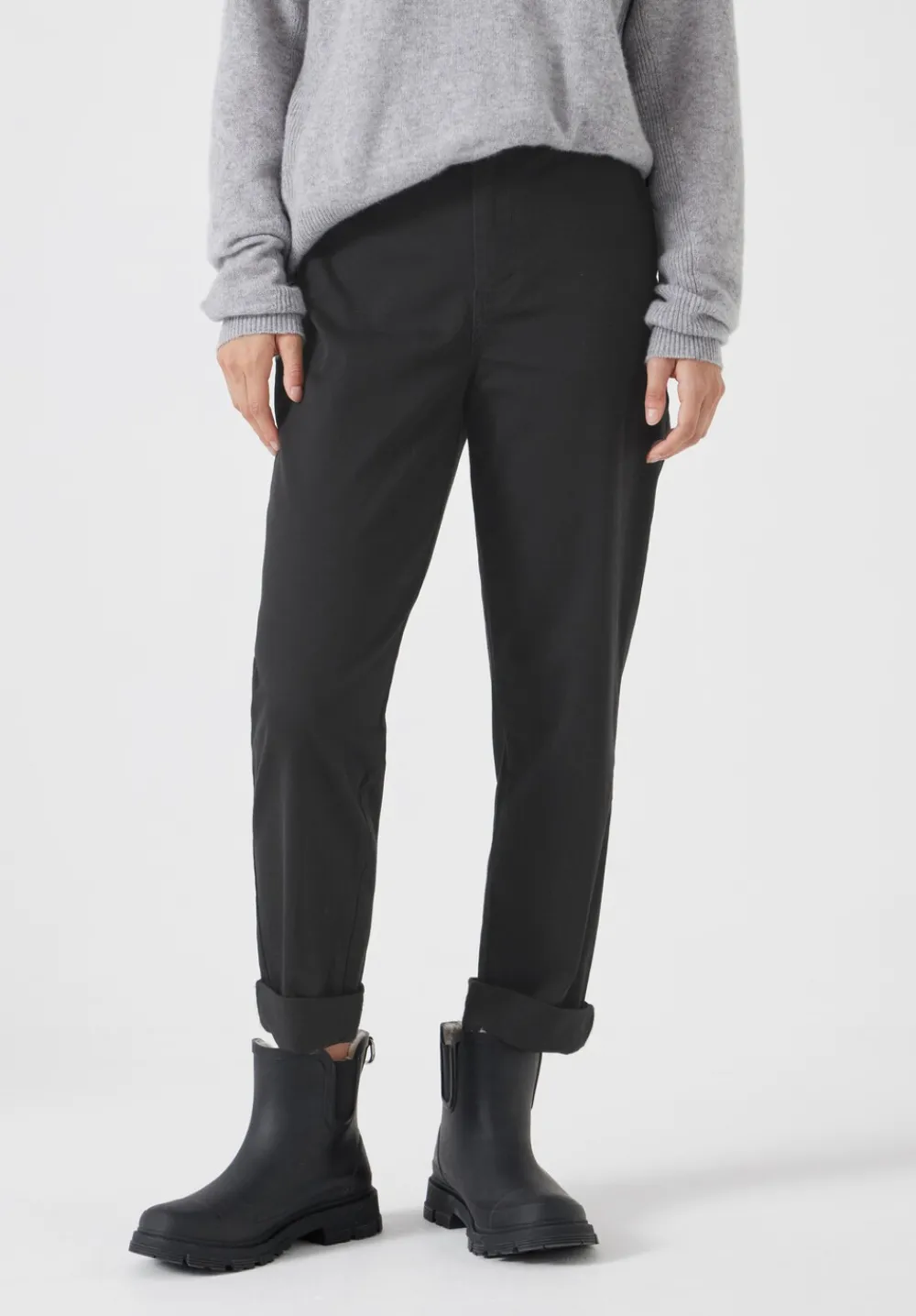 hush Trousers|Tanya Tapered Chino Washed Black