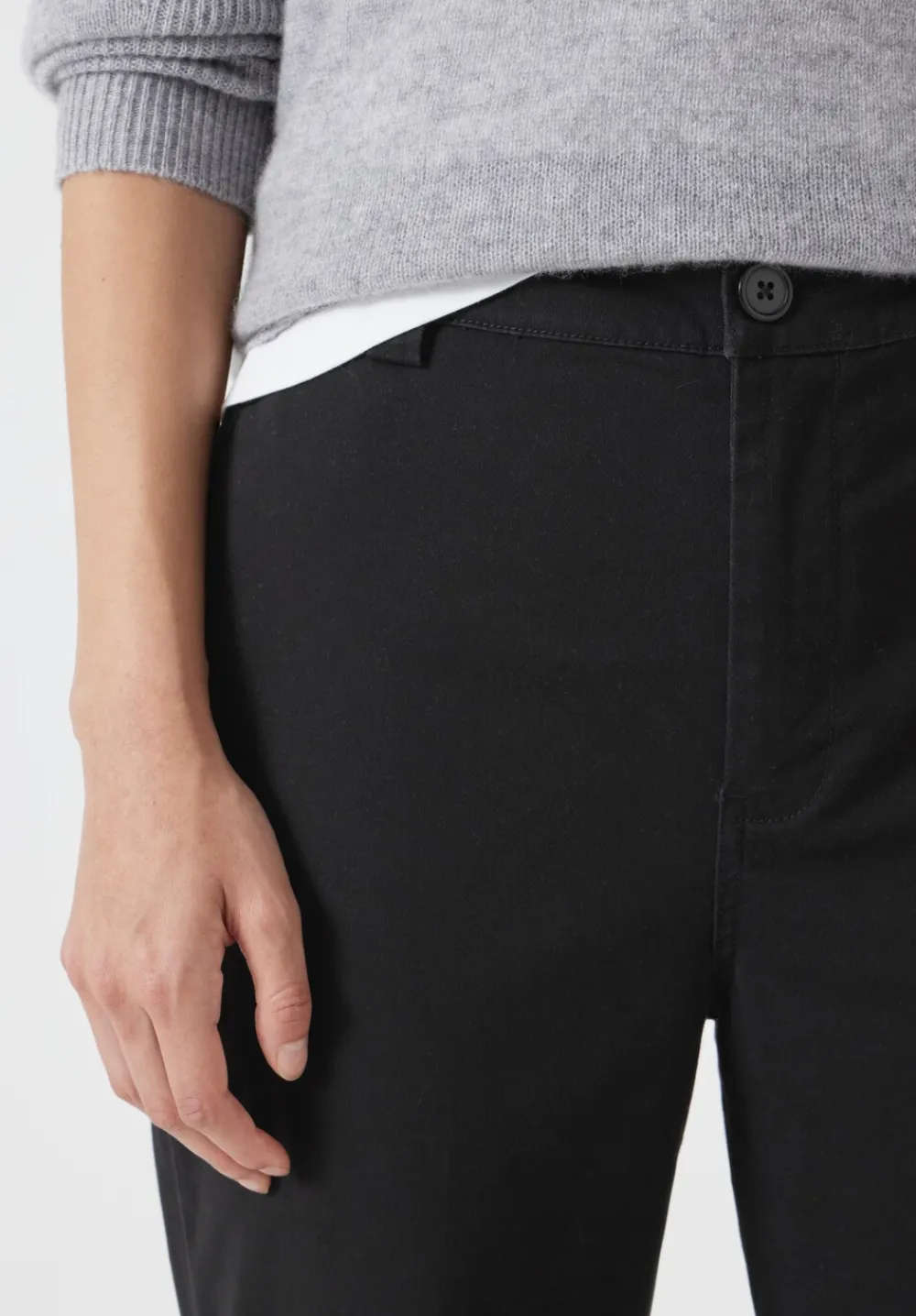 hush Trousers|Tanya Tapered Chino Washed Black
