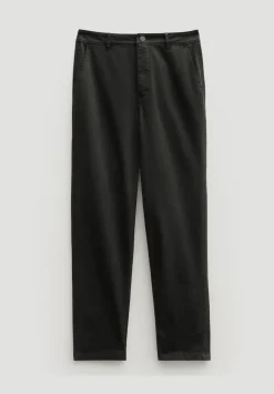 hush Trousers|Tapered Leg Casual Trousers Washed Black