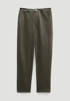 hush Trousers|Tapered Leg Casual Trousers Grey Green