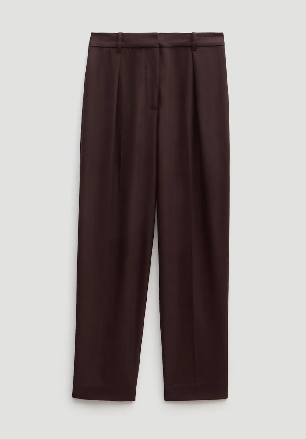 hush Trousers|Tapered Leg Wool Blend Trousers Burgundy Purple