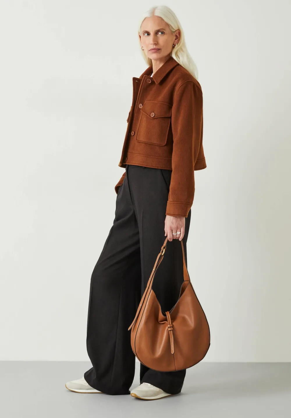 hush Jackets & Coats|Taylah Relaxed Cropped Wool Jacket Ginger