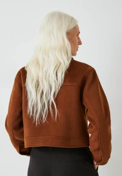 hush Jackets & Coats|Taylah Relaxed Cropped Wool Jacket Ginger