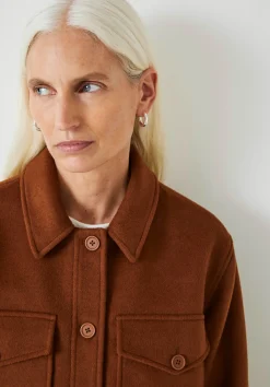 hush Jackets & Coats|Taylah Relaxed Cropped Wool Jacket Ginger