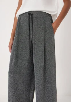 hush Joggers & Leggings|Trousers|Taylor Metallic Wide Leg Trouser Silver Metallic