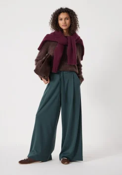hush Joggers & Leggings|Trousers|Taylor Wide Leg Trouser Teal Green