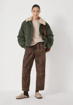 hush Jackets & Coats|Teddy Collar Quilted Bomber Grey Green