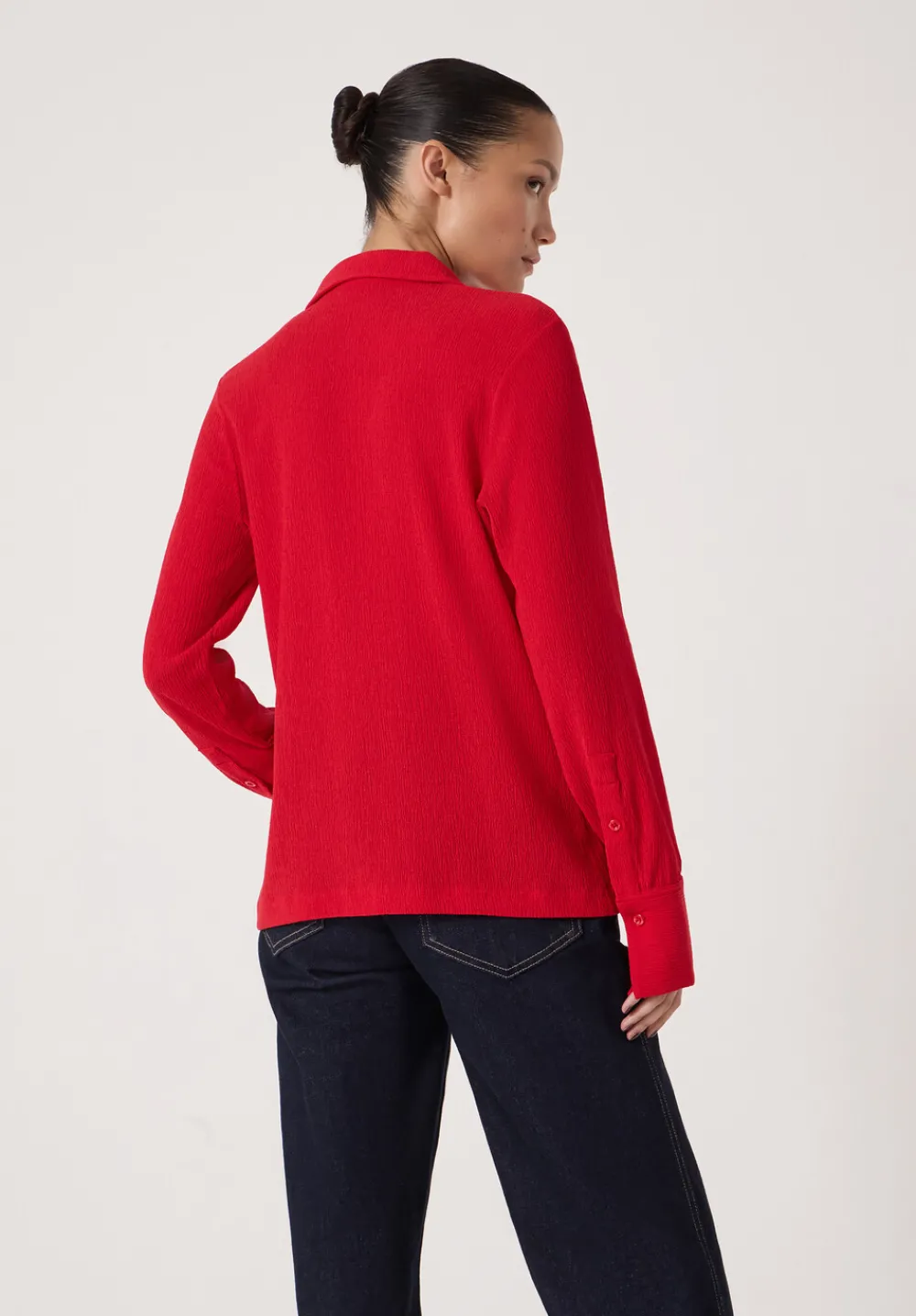 hush Tops & T-Shirts|Textured Slim Shirt Bright Red