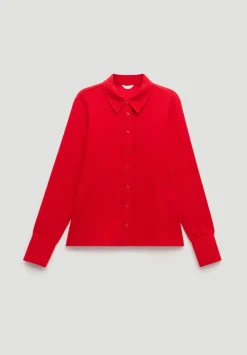 hush Tops & T-Shirts|Textured Slim Shirt Bright Red