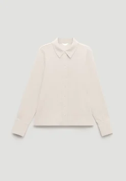 hush Tops & T-Shirts|Textured Slim Shirt Almond