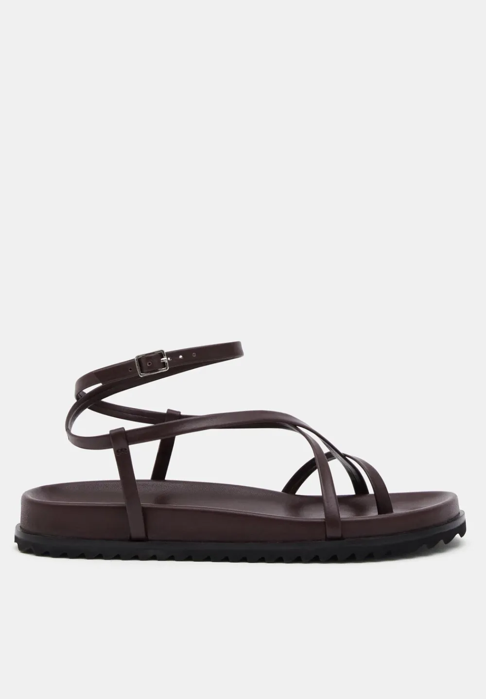 hush Sandals|Flats|Thea Strappy Leather Sandals Burgundy Red