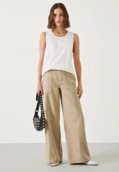 hush Trousers|Thea Wide Leg Trousers Soft Brown