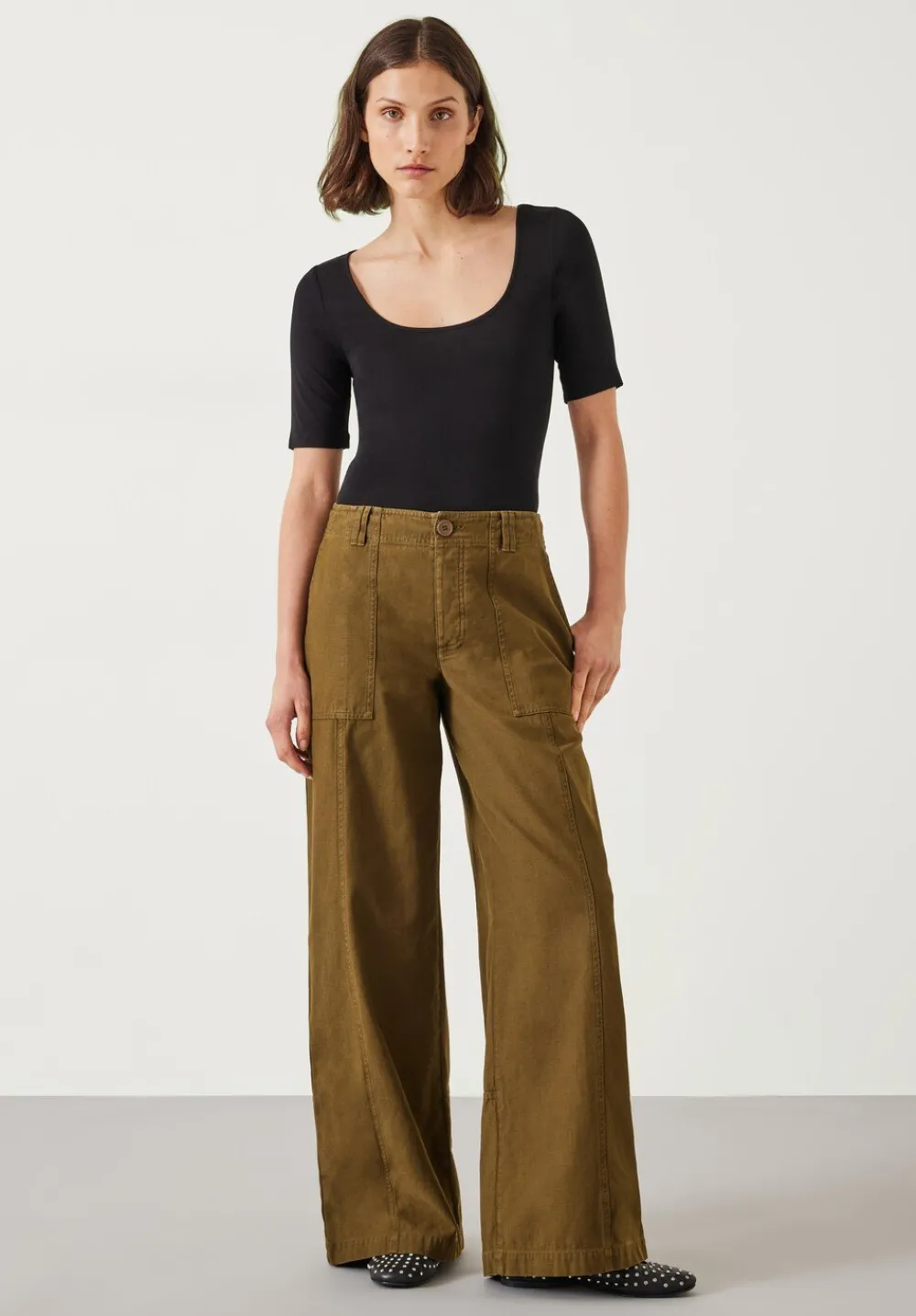 hush Trousers|Thea Wide Leg Trousers Olive