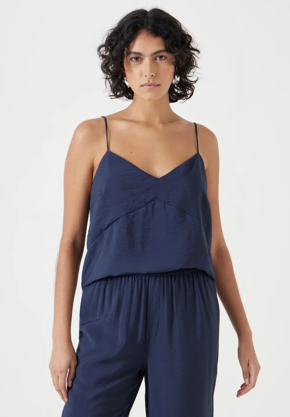hush Tops & T-Shirts|Thin Strap V-Neck Cami Navy
