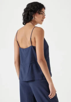 hush Tops & T-Shirts|Thin Strap V-Neck Cami Navy