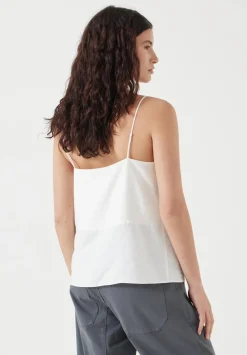 hush Tops & T-Shirts|Thin Strap V-Neck Cami Ecru White