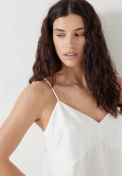 hush Tops & T-Shirts|Thin Strap V-Neck Cami Ecru White