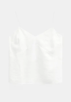 hush Tops & T-Shirts|Thin Strap V-Neck Cami Ecru White