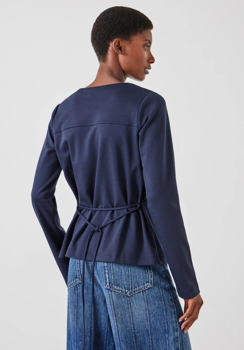 hush Tops & T-Shirts|Tie Back Seamed Top Midnight Navy