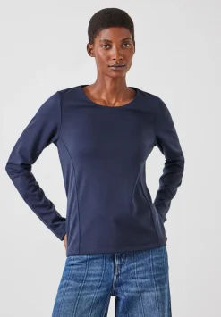 hush Tops & T-Shirts|Tie Back Seamed Top Midnight Navy