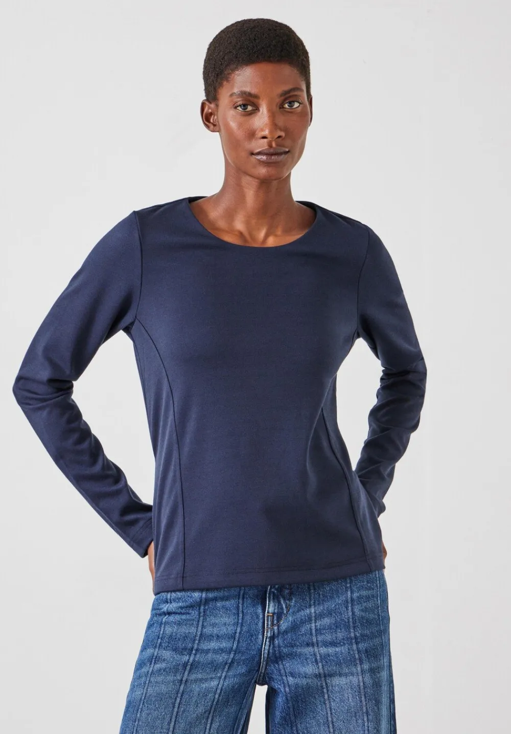 hush Tops & T-Shirts|Tie Back Seamed Top Midnight Navy