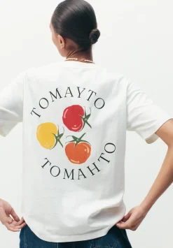 hush Tops & T-Shirts|Tomayto Tomahto Graphic T-Shirt Ecru