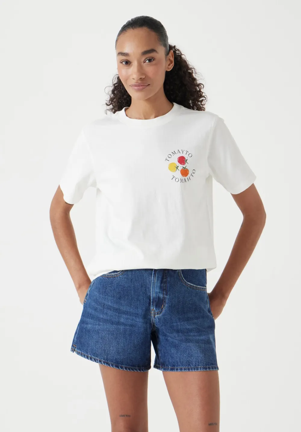 hush Tops & T-Shirts|Tomayto Tomahto Graphic T-Shirt Ecru