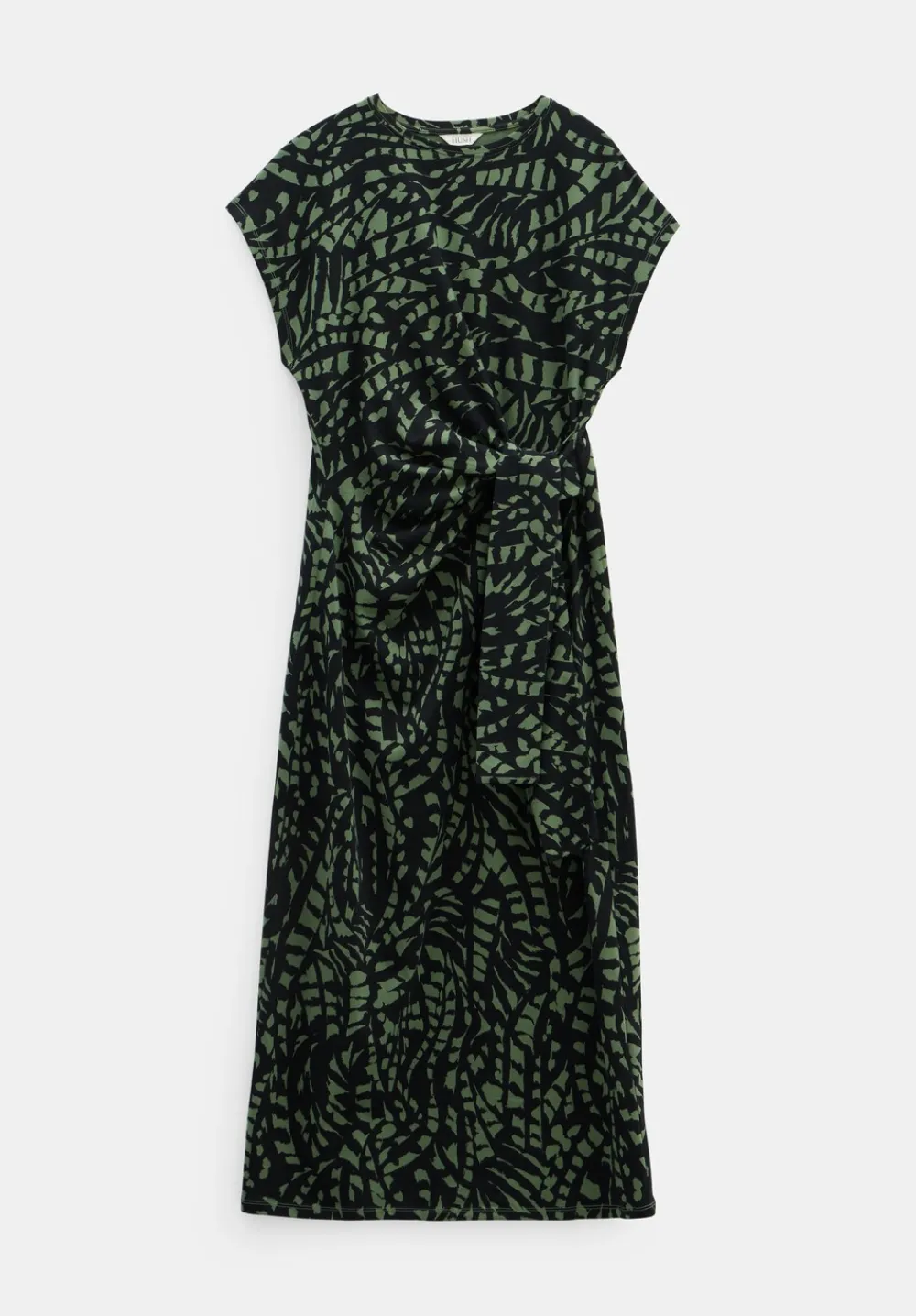 hush Dresses|Trinny Jersey Midi Dress Abstract Boho Charcoal