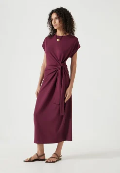 hush Dresses|Trinny Jersey Midi Dress Maroon Red
