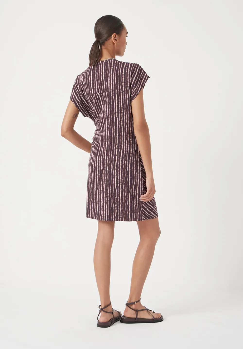 hush Dresses|Trinny Jersey Mini Dress Blurred Lines Brown