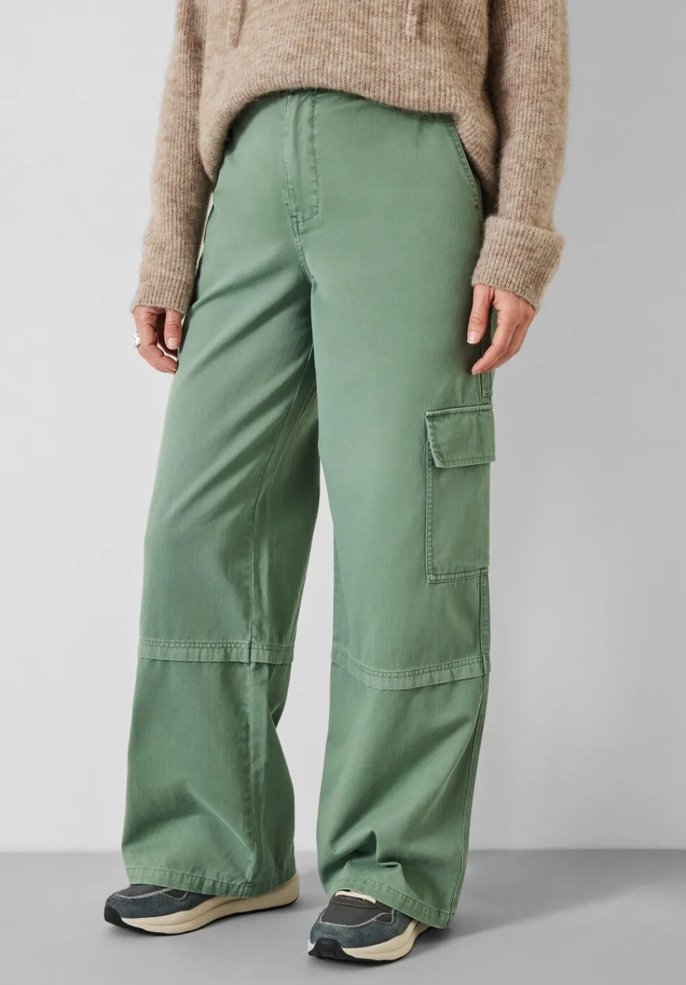 hush Trousers|Tulsy Wide Cargo Trousers Green