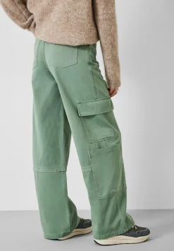 hush Trousers|Tulsy Wide Cargo Trousers Green