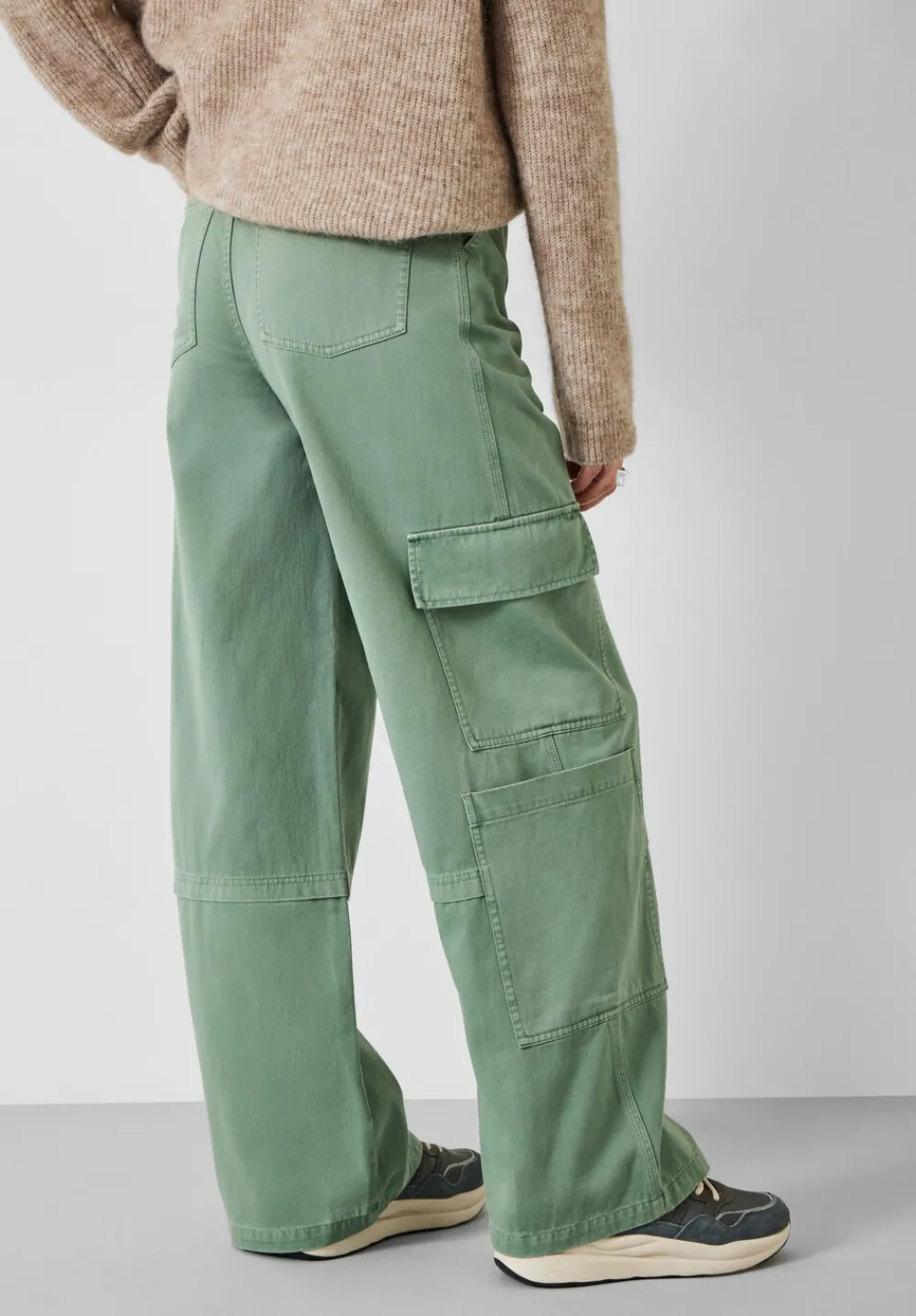 hush Trousers|Tulsy Wide Cargo Trousers Green