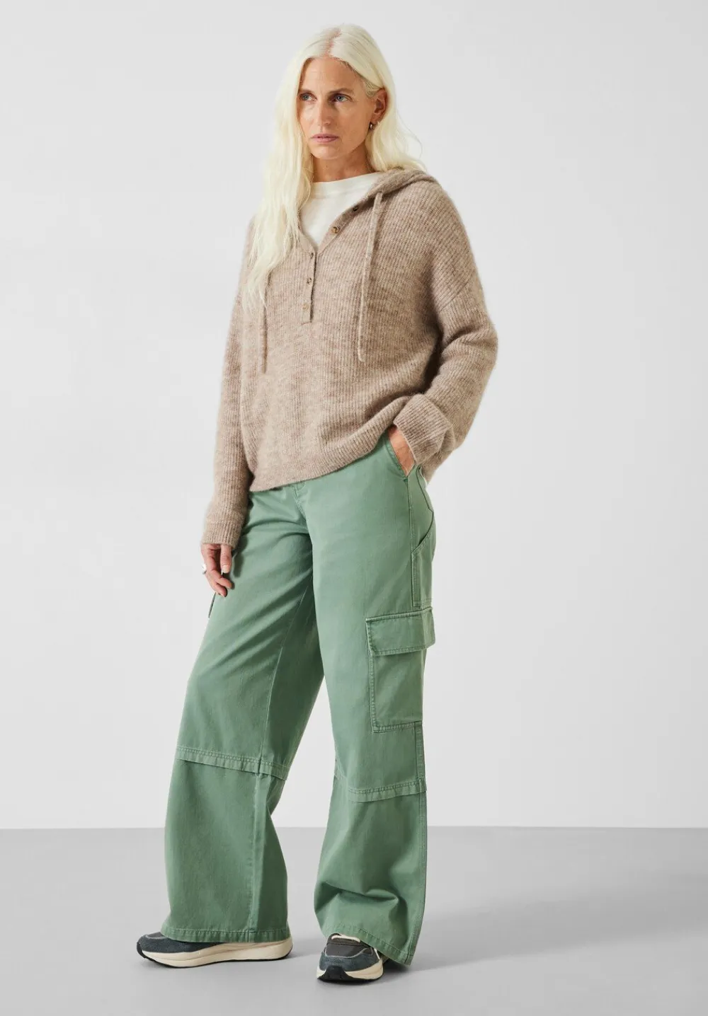 hush Trousers|Tulsy Wide Cargo Trousers Green