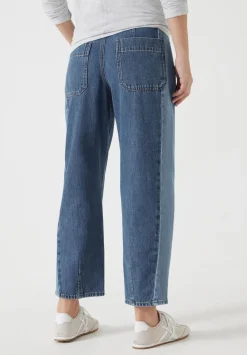 hush Jeans|Trousers|Two Tone Barrel Leg Jeans Blue Denim