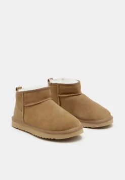 hush Slippers|Flats|Ultra Mini Sheepskin Boots Chestnut Beige