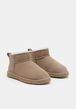 hush Slippers|Flats|Ultra Mini Sheepskin Boots Stone Beige