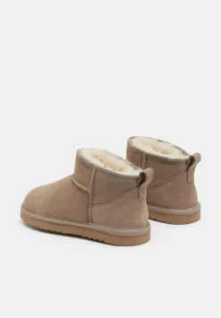 hush Slippers|Flats|Ultra Mini Sheepskin Boots Stone Beige