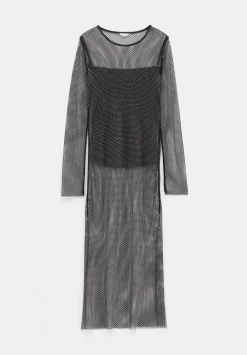 hush Tops & T-Shirts|Una Sparkle Longline Top Black