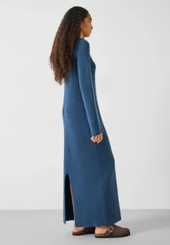 hush Dresses|Uralla Knitted Dress Mid Blue