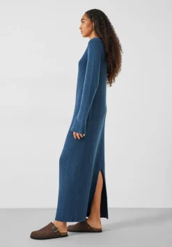 hush Dresses|Uralla Knitted Dress Mid Blue