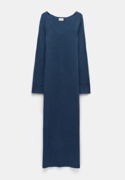 hush Dresses|Uralla Knitted Dress Mid Blue