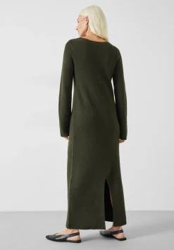 hush Dresses|Uralla Knitted Dress Dark Olive
