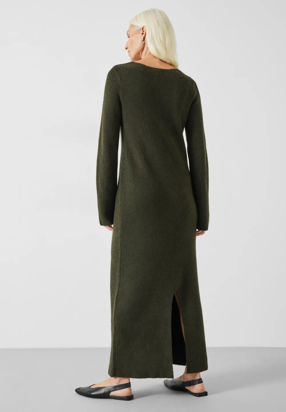hush Dresses|Uralla Knitted Dress Dark Olive