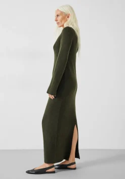 hush Dresses|Uralla Knitted Dress Dark Olive