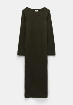 hush Dresses|Uralla Knitted Dress Dark Olive