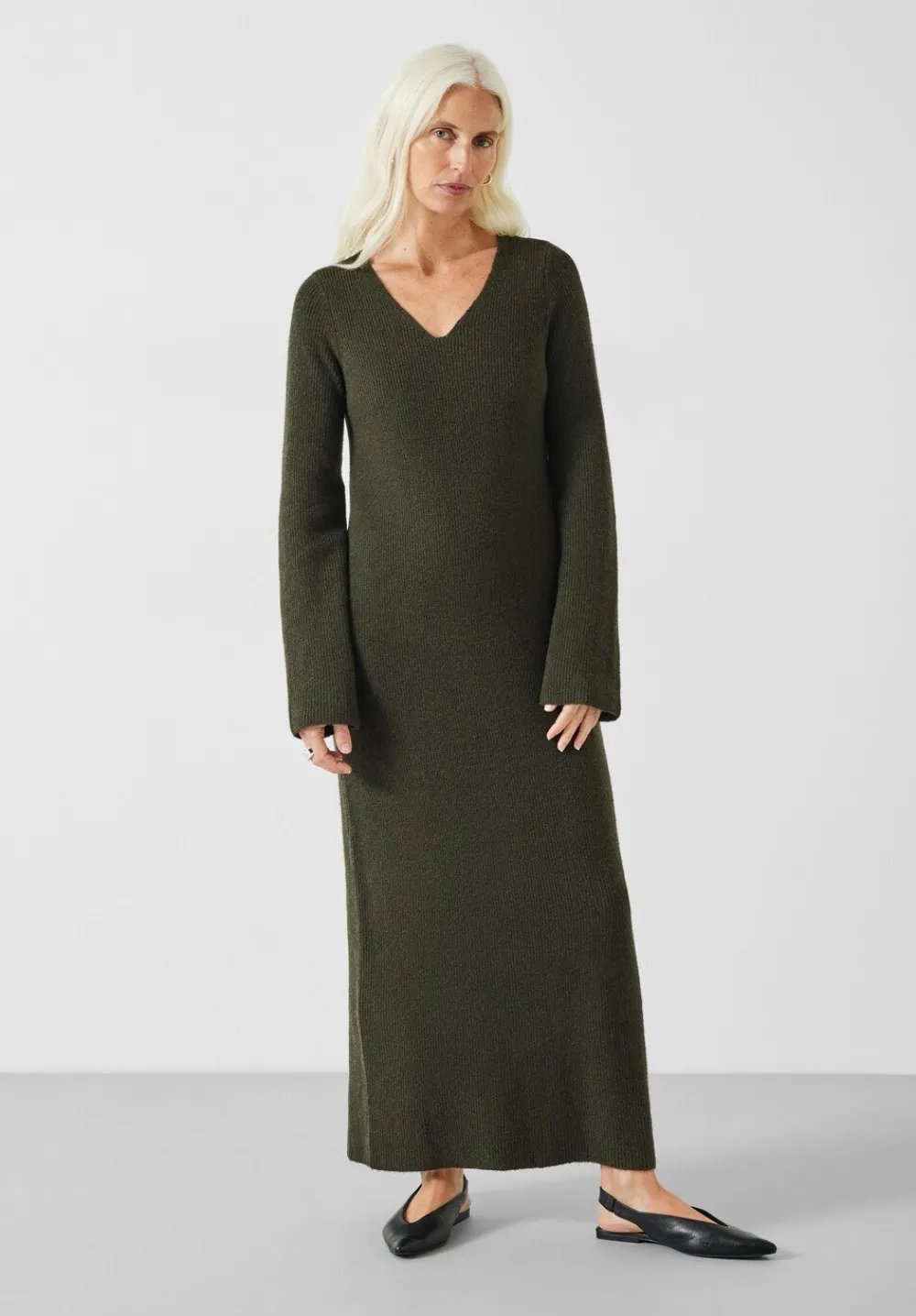hush Dresses|Uralla Knitted Dress Dark Olive