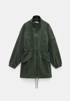 hush Jeans|Jackets & Coats|Utility Parka Jacket Dark Khaki Green