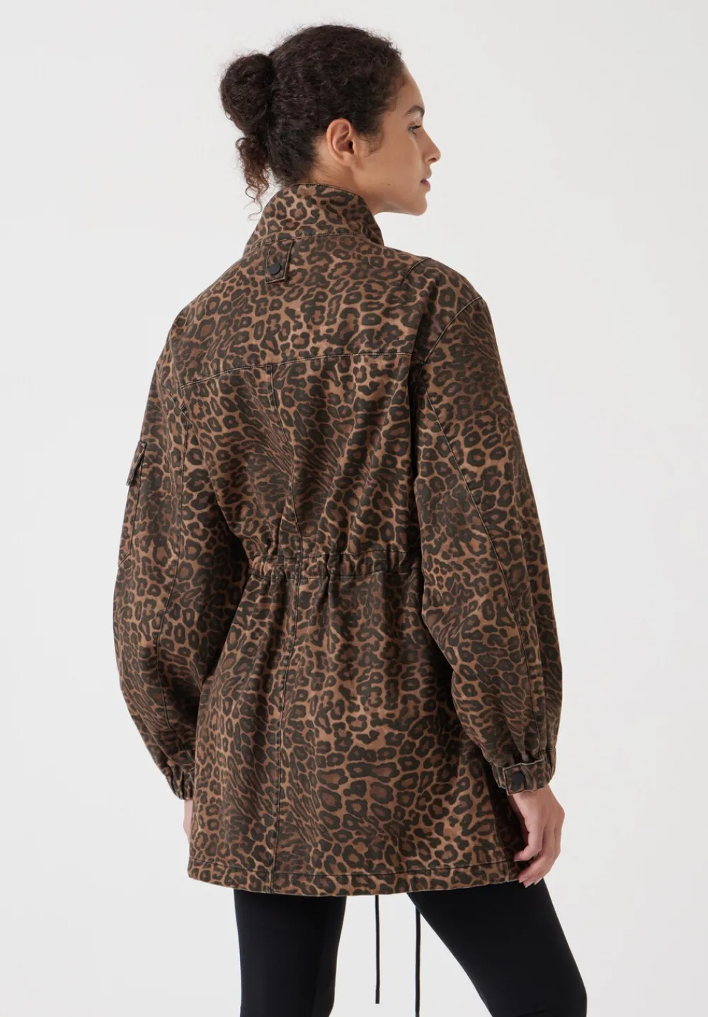 hush Jeans|Jackets & Coats|Utility Parka Jacket Brown Leopard Print